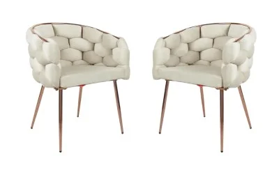 Set 2 scaune Living Tapițate KJC17 Bej
