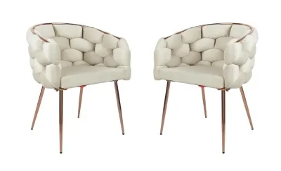 Set 2 scaune Living Tapițate KJC17 Bej