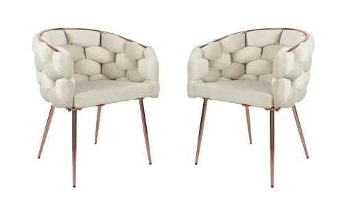 Set 2 scaune Living Tapițate KJC17 Bej