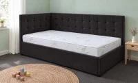 Pat Tapițat de Colț Claudia 90x200, Fresh 5, Gri-Maro
