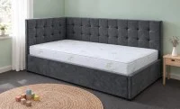 Pat Tapițat de Colț Claudia 90x200, Mexico 610, Gri Închis