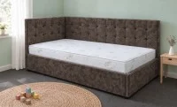 Pat Tapițat de Colț Claudia 90x200, Kim 04, Maro