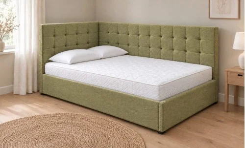 Pat Tapițat de Colț Claudia 140x200, Aragon 35, Verde Olive