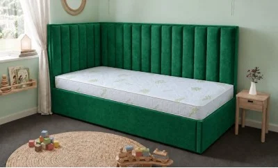 Pat Tapițat de Colț Klaus 120x200, Fresh 13, Verde Smarald