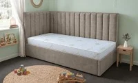 Pat Tapițat de Colț Klaus 90x200, Nice Velvet 10, Crem
