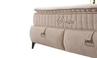 Set Pat Tapițat cu Saltea Siesta Plus și Somieră Rabatabilă Bej, 160x200 5