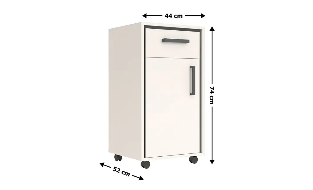 Suport de Masă Prime KON1D1S cu 1 Sertar și 1 Ușă, Cashmir / Negru 1