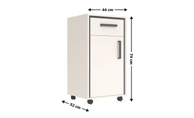 Suport de Masă Prime KON1D1S cu 1 Sertar și 1 Ușă, Cashmir / Negru