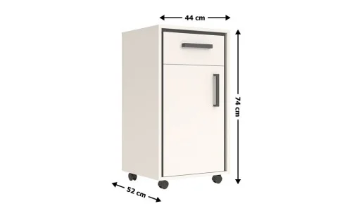 Suport de Masă Prime KON1D1S cu 1 Sertar și 1 Ușă, Cashmir / Negru