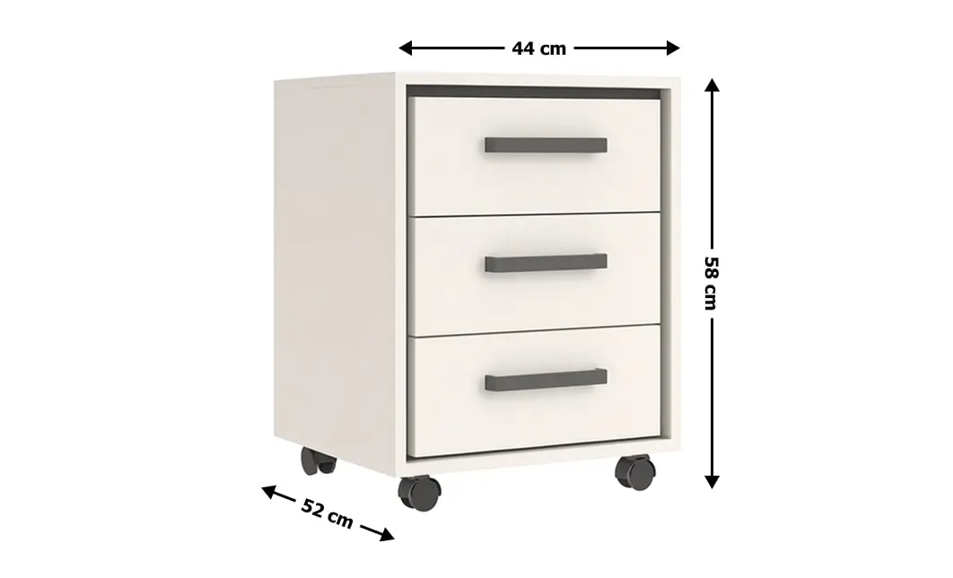 Suport de Masă Prime KON3S cu 3 Sertare, Cashmir / Negru 1