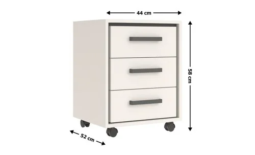 Suport de Masă Prime KON3S cu 3 Sertare, Cashmir / Negru