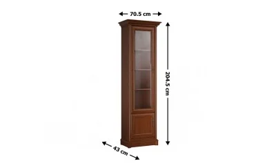 Vitrină Living Sonata 1DP cu 1 Ușă, Nuc / Maro 