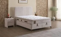 Set Pat Tapițat cu Saltea Vogue și Somieră Rabatabilă 160x200